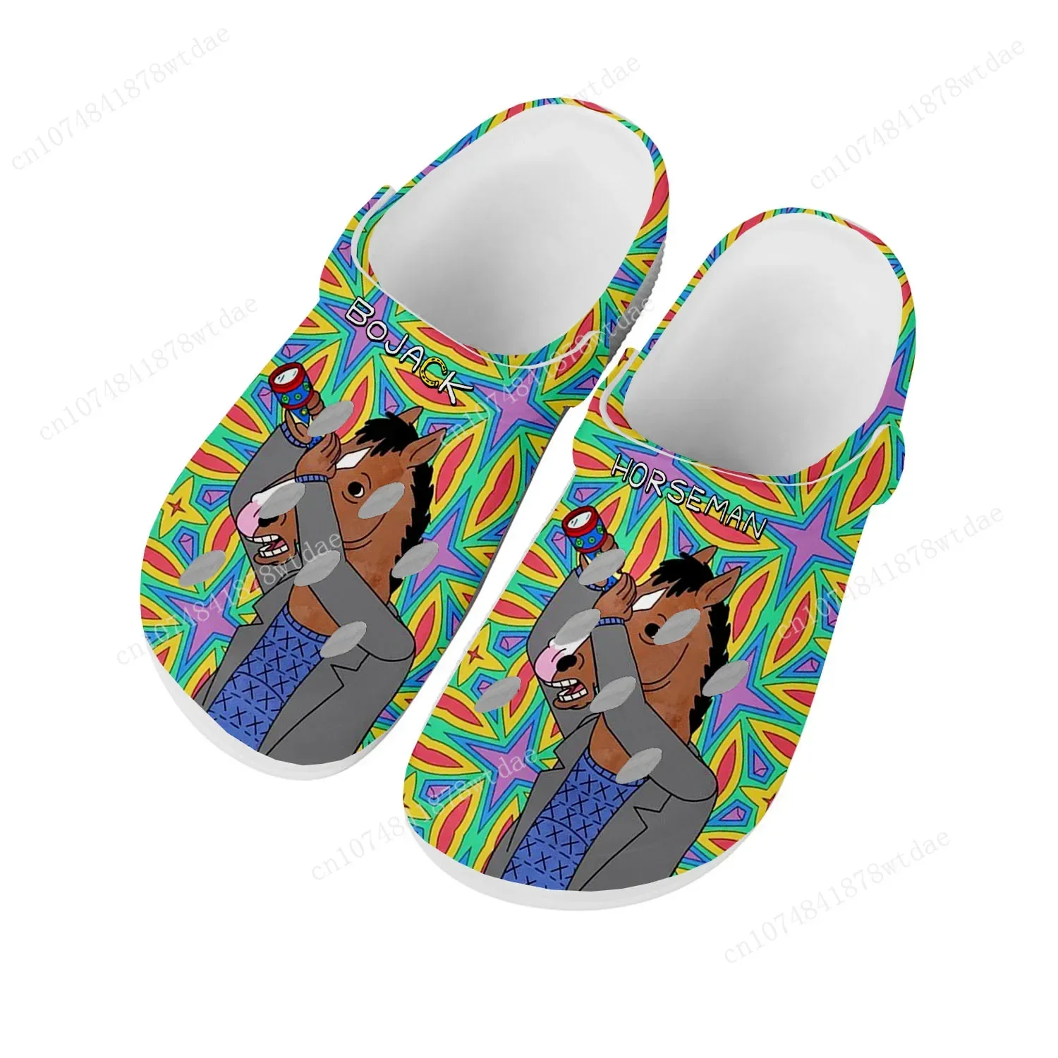 Horse Man Home Clogs Men Women Youth Boy Girl Customize Water Shoes BoJack Anime Cartoon Garden Beach Hole Slippers Sandals