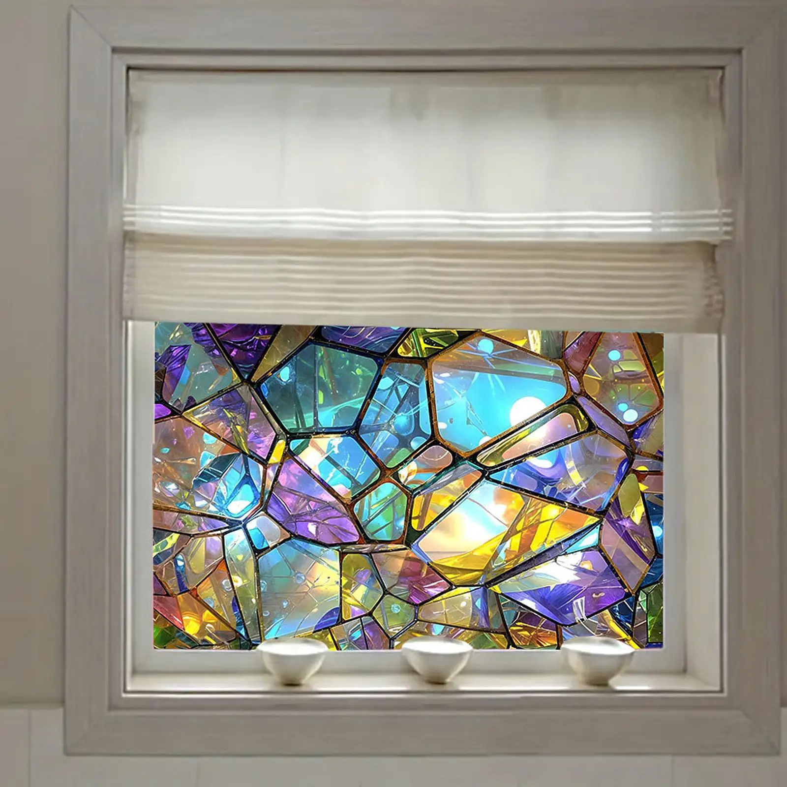 Rainbow Window Cling Decorative Window Decal for Office Bedroom Showcase