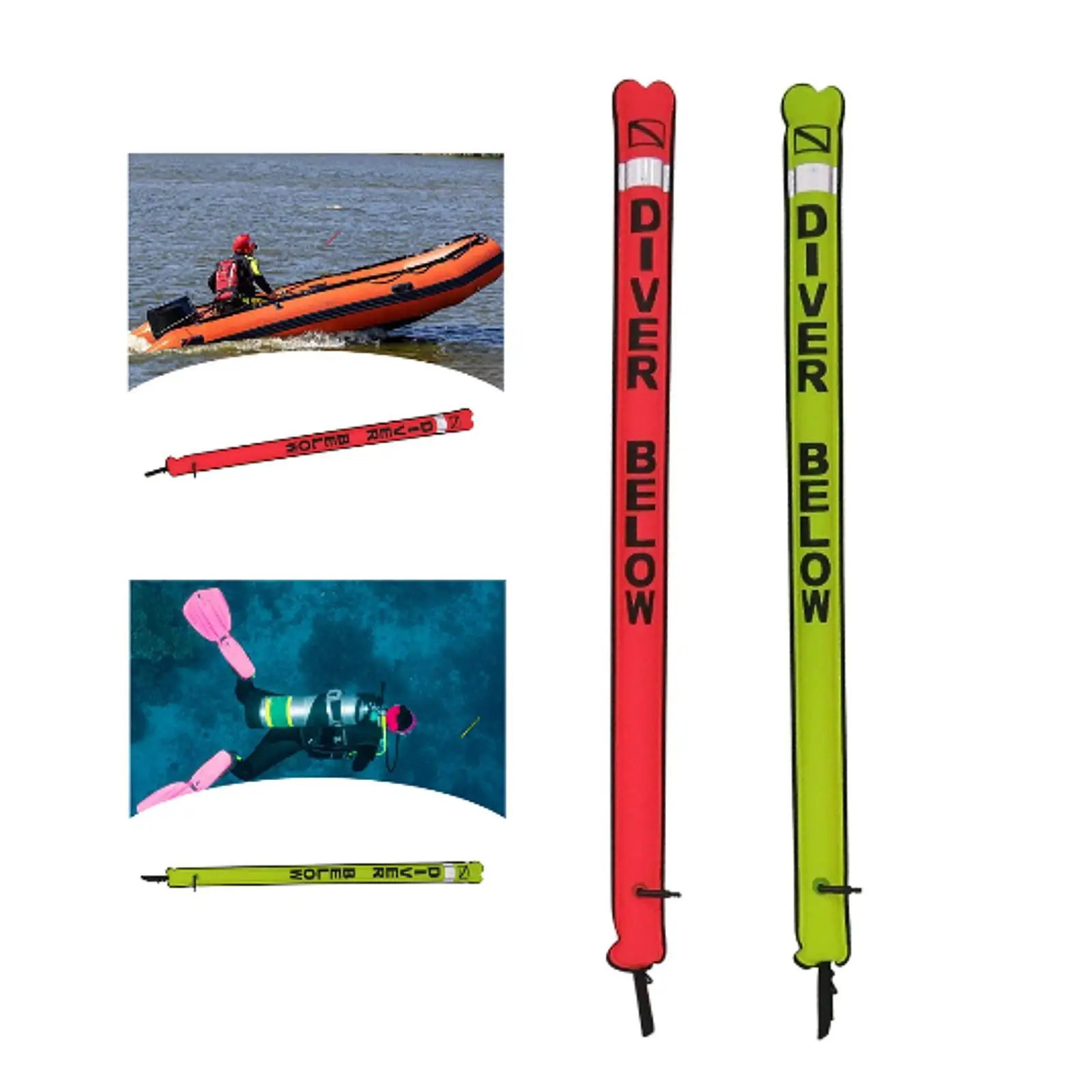 

Diving Surface Marker Buoy High Visibility for Water Sports Beginners Diving