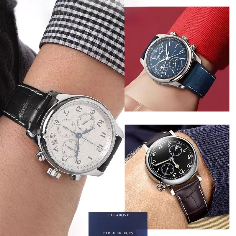 Genuine Leather Watch Strap Fo - Moonphase Complication Watch 评论和价格