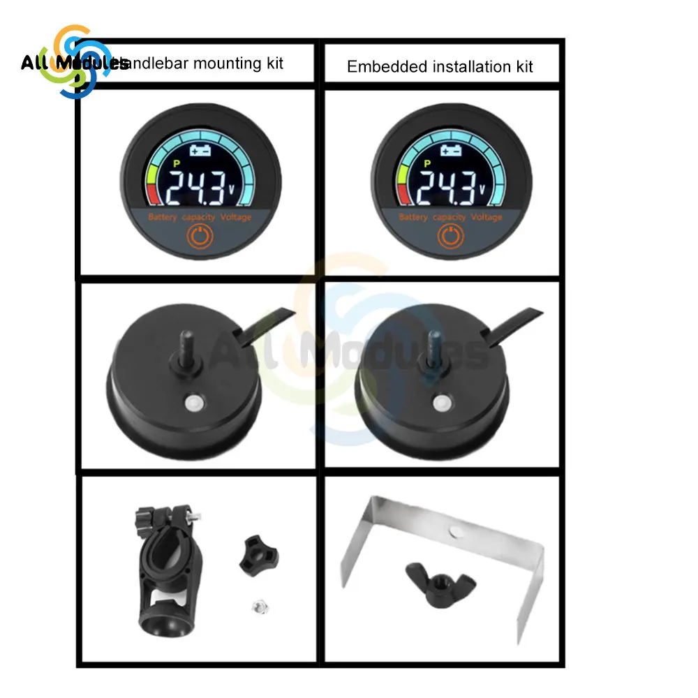 Waterproof LED Digital Display Voltage Gauges Round Panel Car Voltmeters with Terminals Waterproof Voltmeter Battery Tester