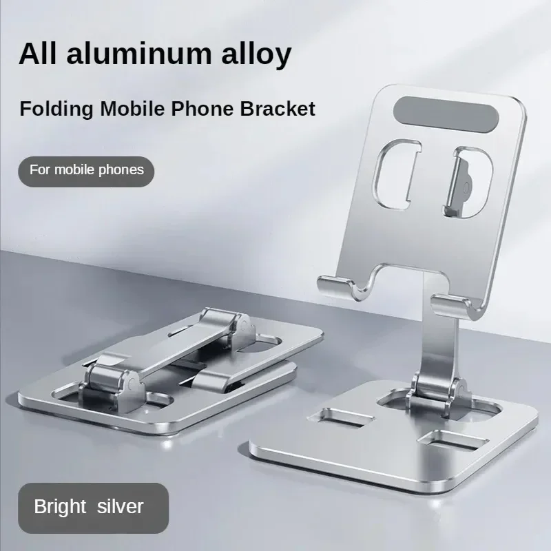 Universal Aluminum Alloy Foldable Desk Phone Holder Mount Stand For iPhone 16 15 Mobile Phone Holder Tablet Desktop Metal Holder