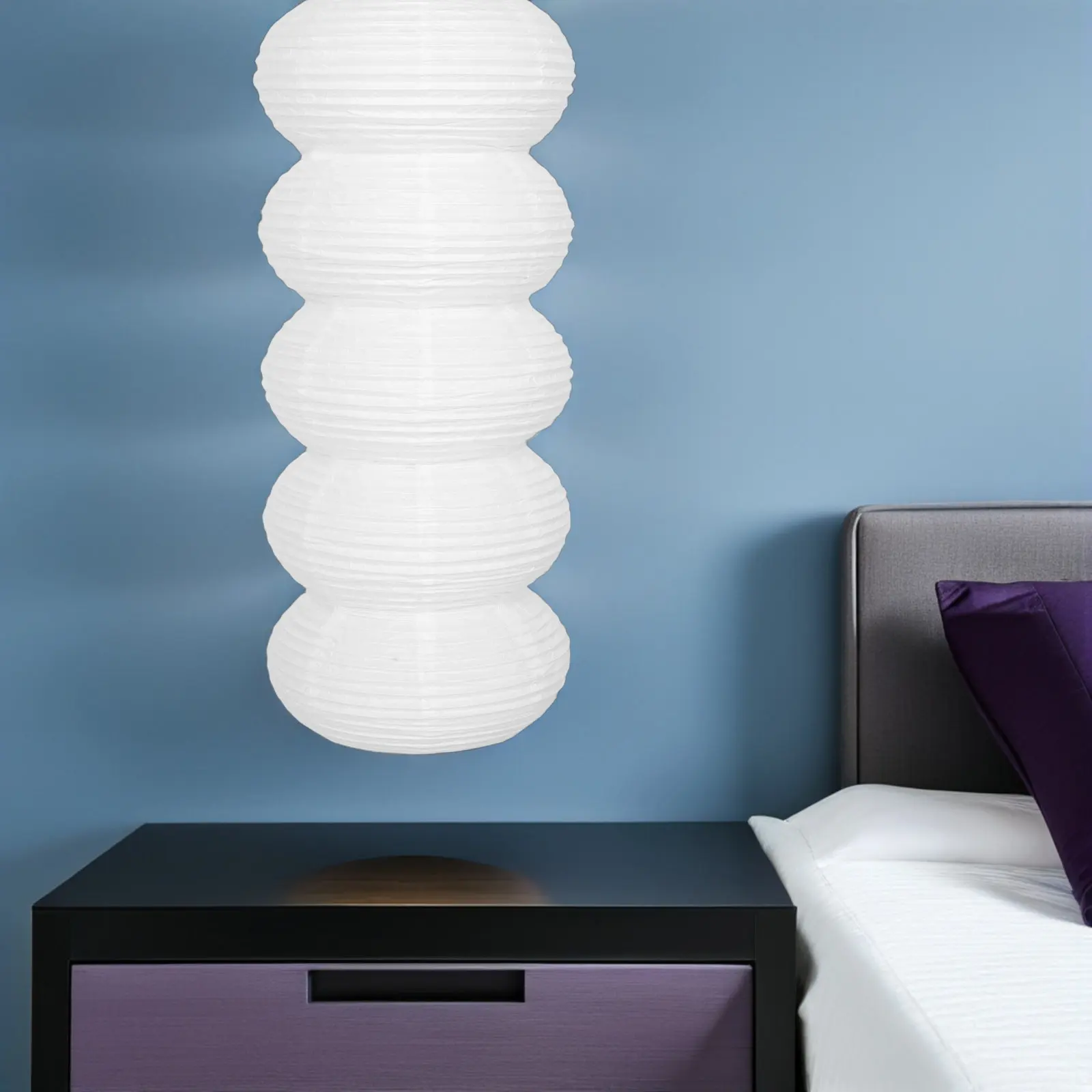 Tall Paper Floor Lamp Shade Elegant European Style Soft Diffused Light for Bedroom Living Room Study Area Space Saving Decor
