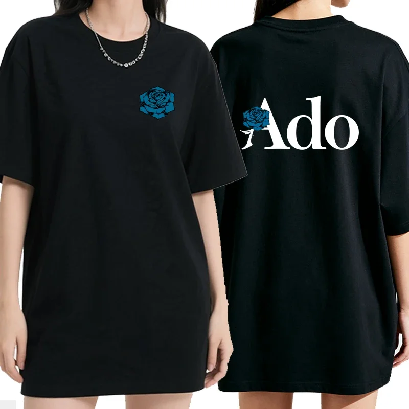 Ado Printed T-ahirt Women Men Fashion Casual Hip Hop High Street Short Sleeve Tops Tee Shirt Summer Simple Comfortable T-shirt