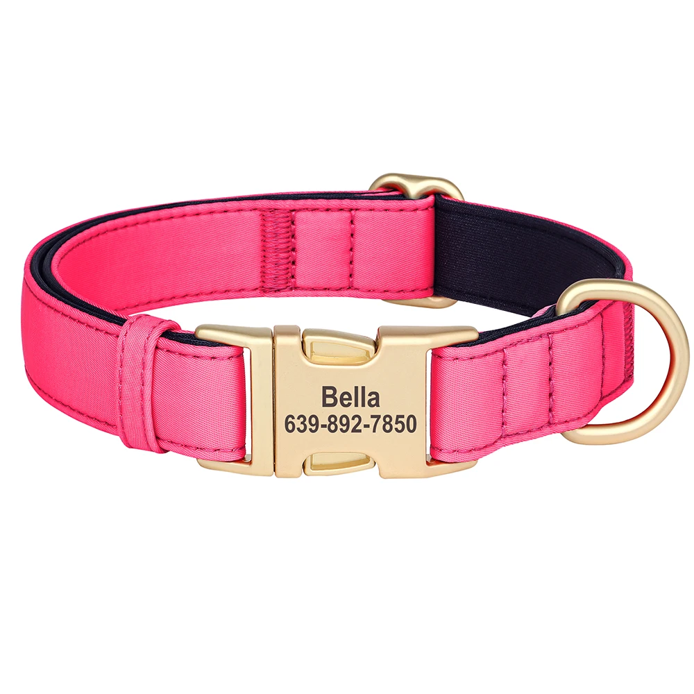 Gepersonaliseerde halsband Waterdichte nylon halsbanden Zacht gewatteerde huisdierketting Gratis gegraveerd voor kleine, middelgrote en grote honden Pitbull