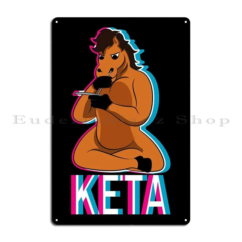 Placa de Metal de caballos Rave Keta, decoración de pared, diseño Retro personalizado, cartel de estaño para Pub