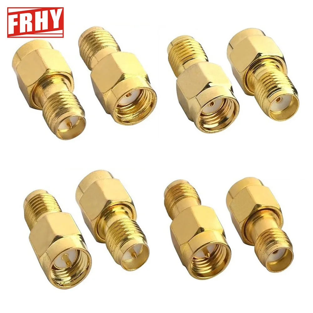 2PCS SMA to RP-SMA Adapter - RF Coaxial Connector, SMA Male to RP-SMA Female Converter, Gold-Plated Copper Brass Construction