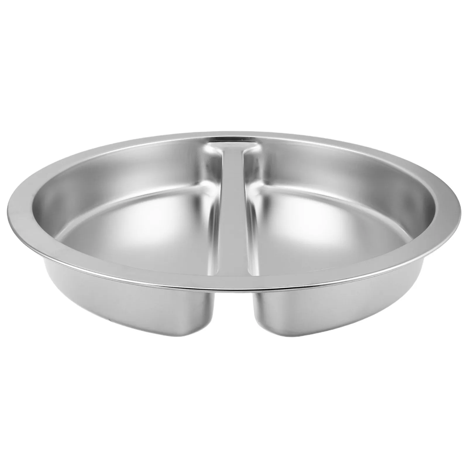 Stainless Steel Chafing Plate 6L Large Round Buffet Dish Divided Metal Plates For Hotel Restaurant Catering Self-Service