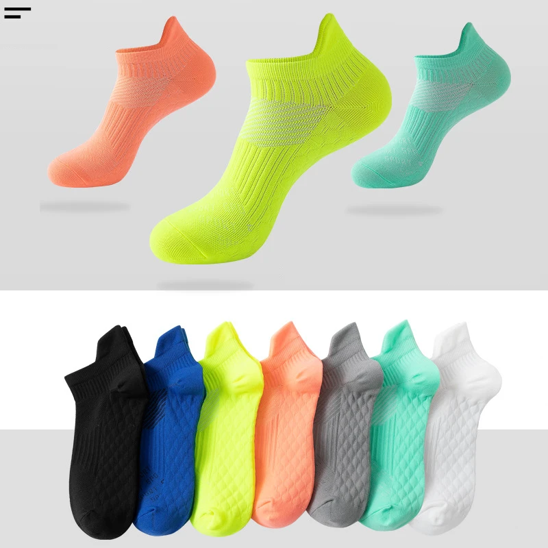 Chaussettes athlétiques respirantes à séchage rapide pour hommes et femmes, courtes, coupe basse, chaussettes de bateau, compression, course à pied,