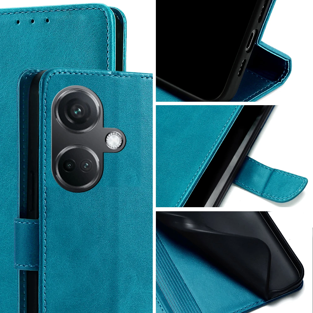 Gefenis Magnet Buckle Flip Phone Case For Oneplus Nord CE 3 2 Lite 2T N30 N20 SE N300 N200 Lite Leather Wallet Case Card Slots C