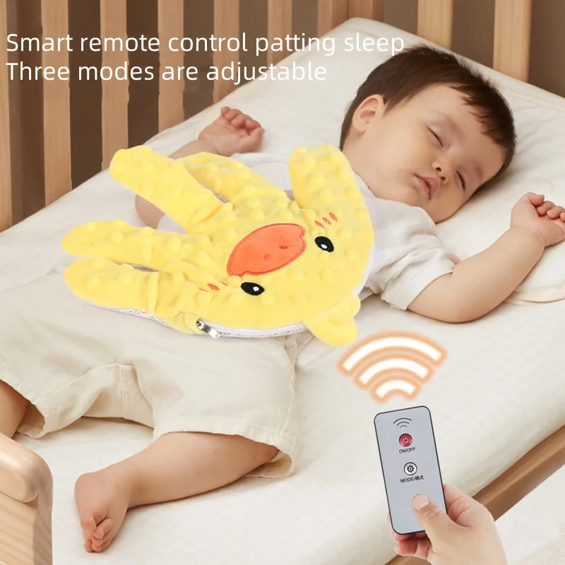 Cuscino lenitivo per il sonno con palmo per bambini, guanto riscaldato per la prevenzione dei morbidi, giocattolo elettrico per la tappatura del bambino del fumetto con telecomando per la cura del bambino