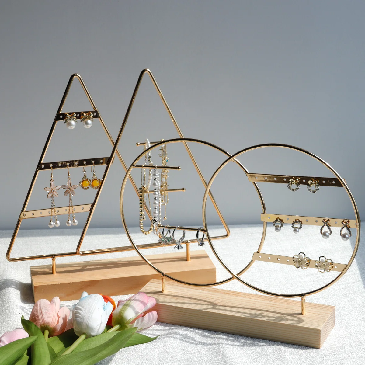 

Earring Necklace Ring Bracelet Jewelry Holder Jewelry Display Organizer Holders Metal Storage Racks