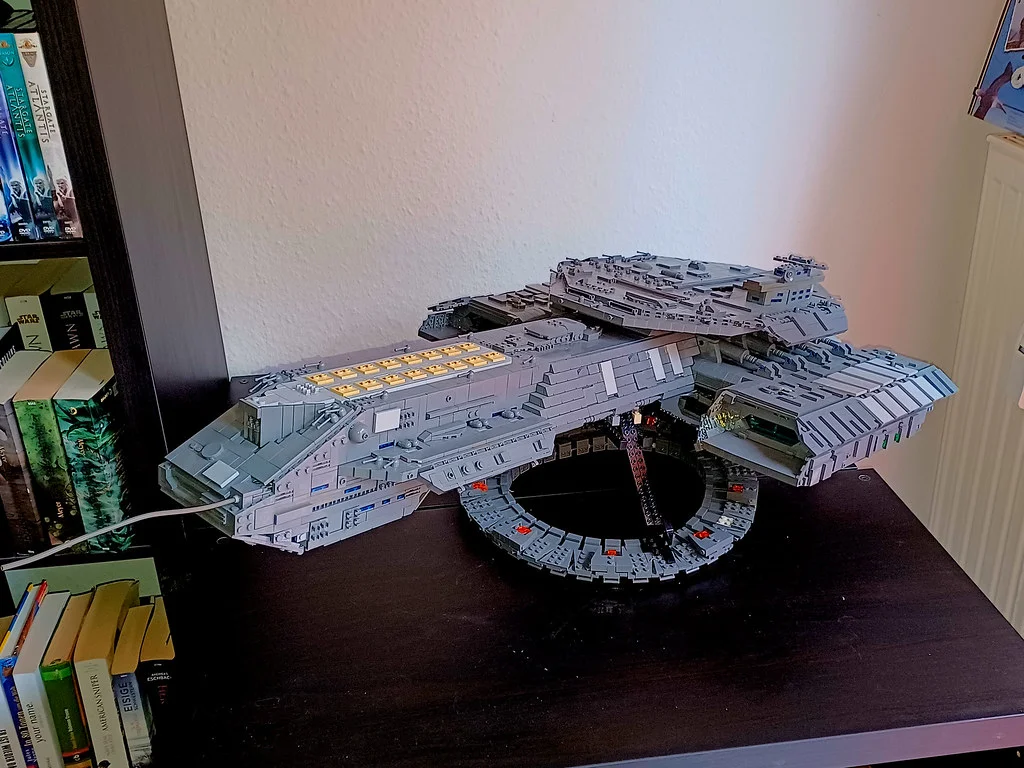 Moc espaço stargata filme atlantised transporte navio modelo SG-1 uss daedalus blocos de construção kit nave espacial tijolos brinquedos presentes do miúdo