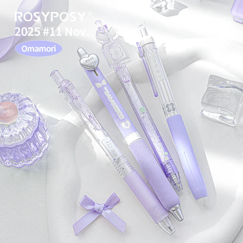 تميمة صيفية لا نهاية لها باللون الأرجواني الفاتح ROSYPOSY 0.5 قلم جل Ins أداة كتابة معطرة سريعة الجفاف #2