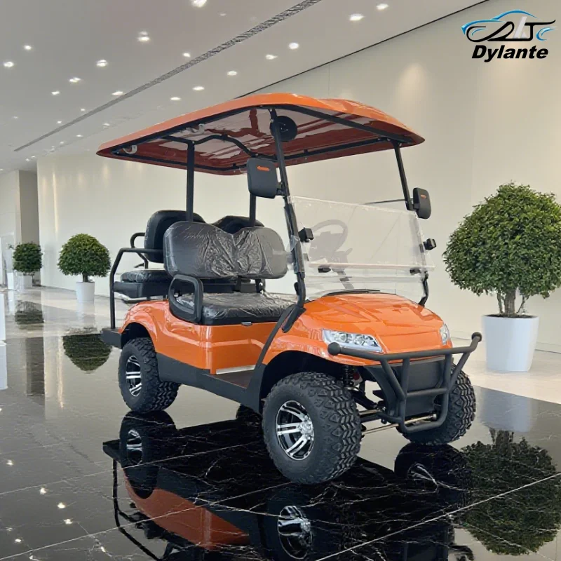 عربة جولف كهربائية جديدة بمقعدين 2 + 2 مجهزة بـ 72 فولت/120 أمبير تدعم تخصيص لون الجسم 5 كيلو وات عربات تجرها الدواب