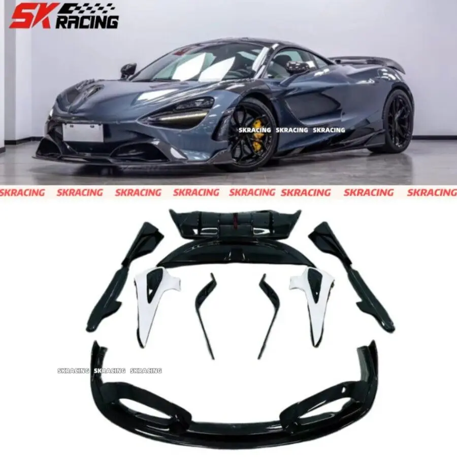 New Style For Fits Mclaren 720S 2017-2023 Front Rear Bumper Side Skirt Spoiler Wing Body Kits