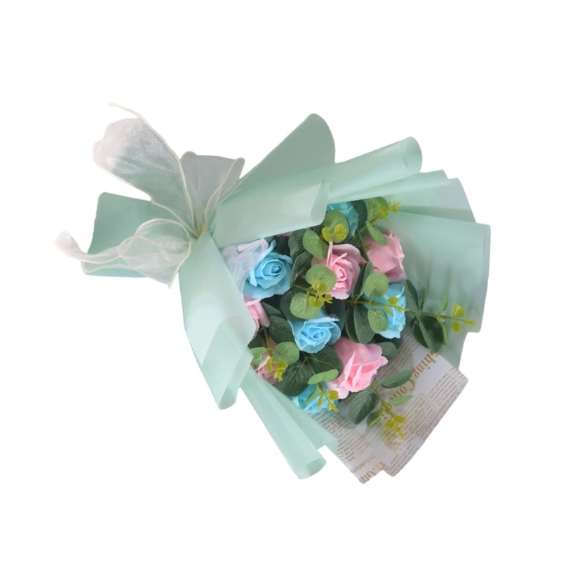 Bouquets roses artificielles, pétales savon, cadeau saint-valentin, fête des mères, pétales savon, Bouquets