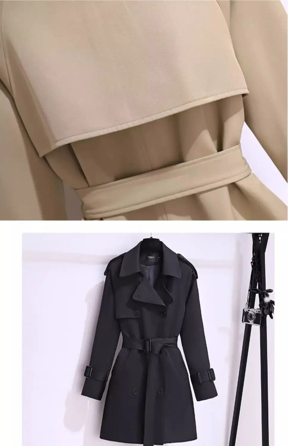Women's Windbreaker 2026 Spring Autumn New Slim Double-breasted Temperament Coat With Belt Female Mid Length Casual Trench Coat