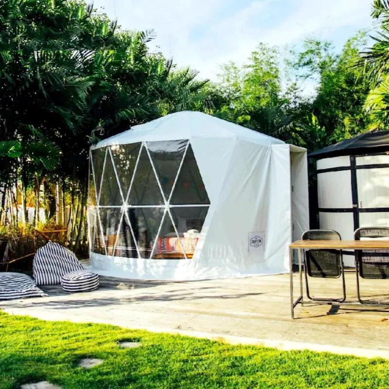 Tienda de campaña grande de yurta para restaurante, Camping al aire libre, campamento de protección solar, tienda de Hotel