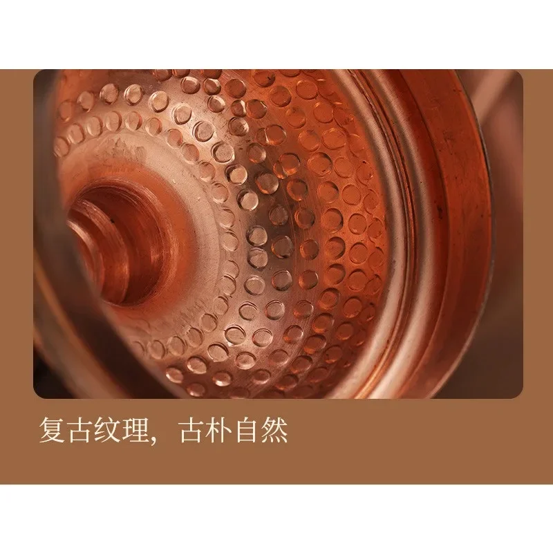 Hand Hammered Copper Teapot Retro Water Kettle Decor Wine Pot Home Hotel Tabletop Display Ornament