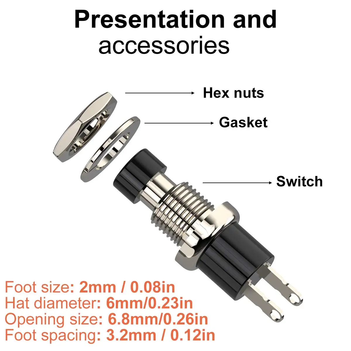 مفتاح ضغط مؤقت، 1 أمبير 250 فولت تيار متردد SPST مفاتيح ضغط صغيرة مع سلك عادي مغلق (NC) غطاء أسود - 10 قطع #4