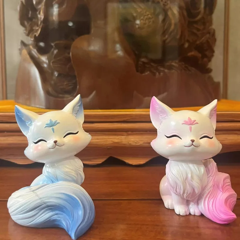 

​​Japanese Anime Kawaii Fox Mini Desk Decor Creative Collectible Home Garden Bedroom Living Room Trendy Gift Home Decor FYFM​​