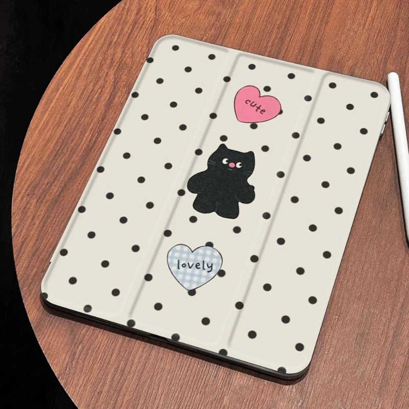 เคสพับสามทบสำหรับ iPad 10.2 8th 9th Gen iPad Air 5 Air 4 10.9 Pro 11 2ND 4th 3rd น่ารักลายการ์ตูนพียูอะคริลิค iPad Mini6 8.3