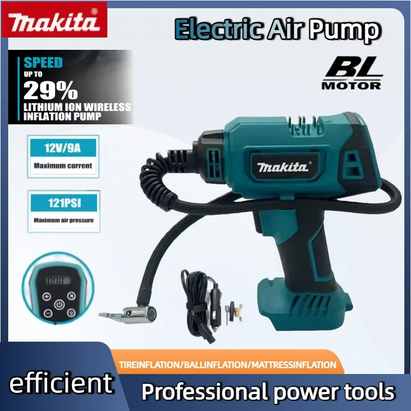 Беспроводной насос Makita, электрический воздушный насос, автомобильный ручной воздушный компрессор для шин, автомобильный воздушный автоматический компрессор, электроинструмент