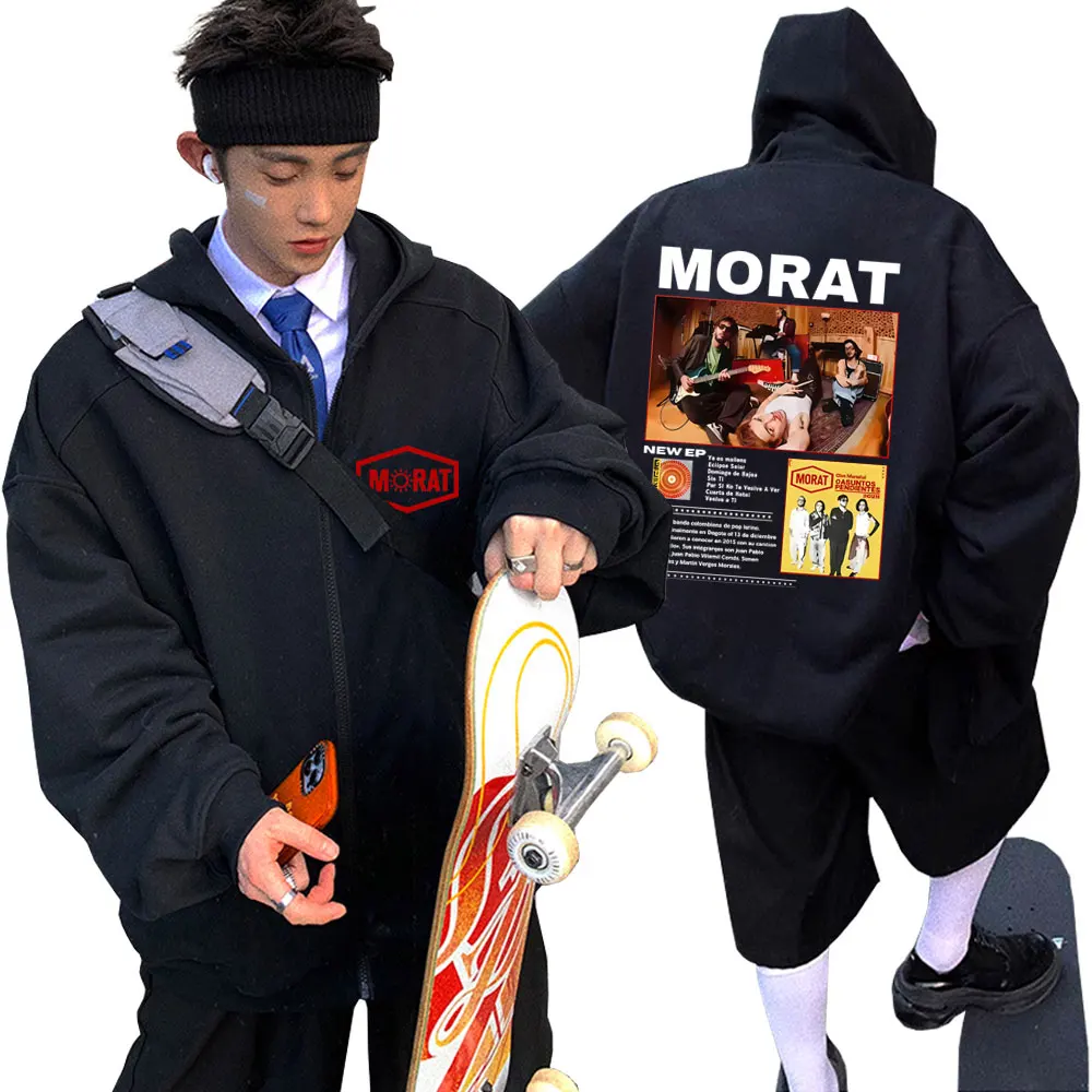 

Morat Band Asuntos Pendientes 2025 Merch Zipper Hoodie Men Women Fashion Pop Music Zip Up Hoodies Men's Vintage Oversized Coat