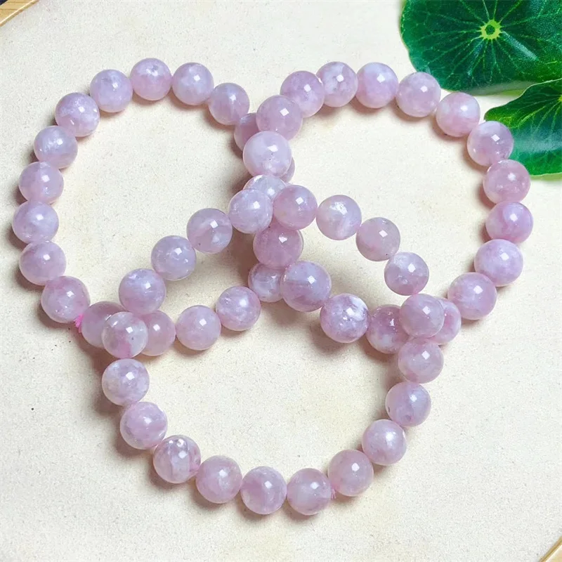 Natural Pink Grandmother Quartz Bracelet Jewelry Woman Man Fengshui Healing Wealth Beads Crystal Gift 1pcs 9/10/11MM