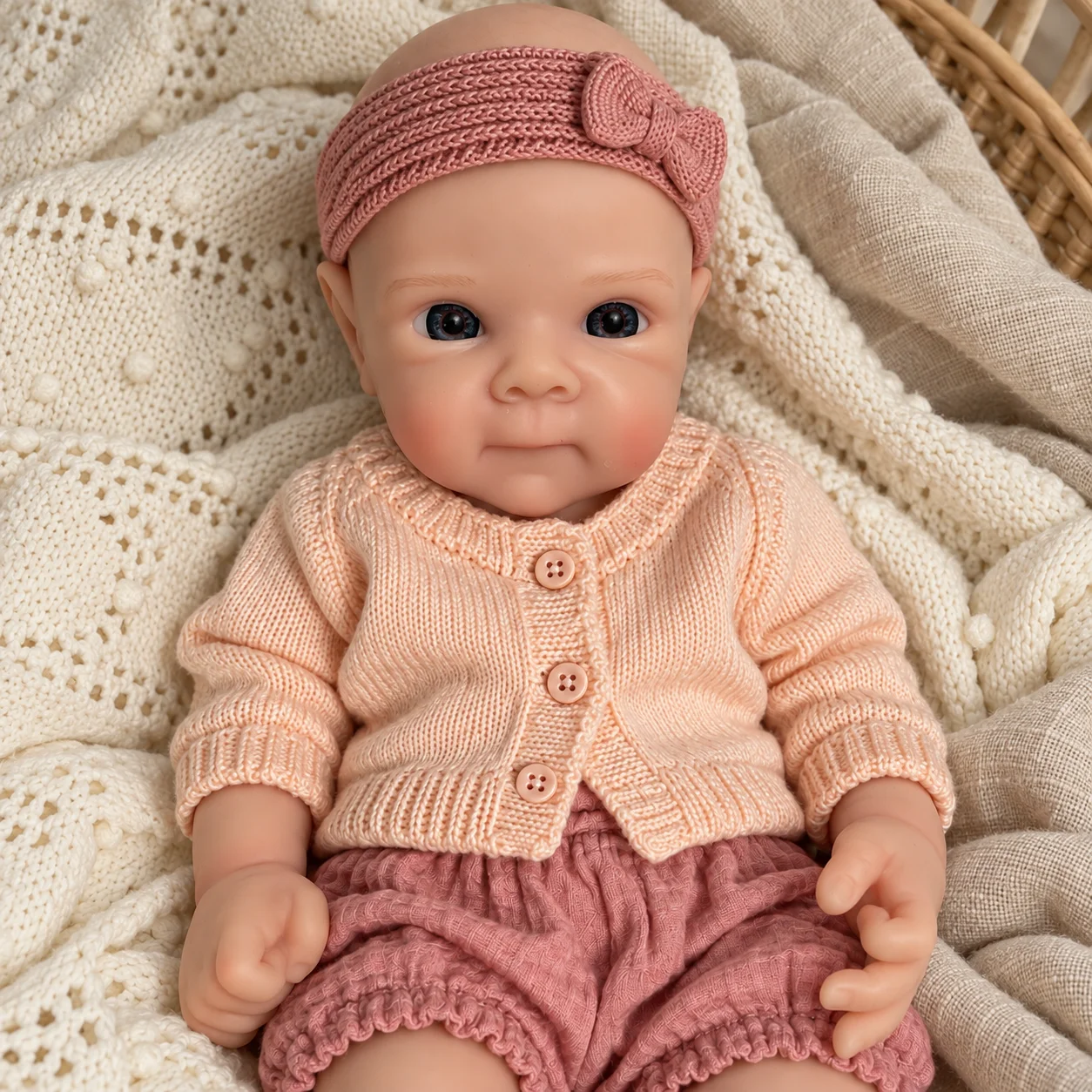 20 Inch Reborn Baby Girl Doll Full Body Silicone with Open Eyes Soft Lifelike Newborn Doll for Collectors Birthday Gift Display