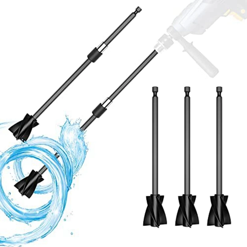 5Pcs Resin Mixer Paddles with 2 Extension Rods, Epoxy Mixer Attachment for Powerful Mixing, Reusable Paint Mixer-DTB1