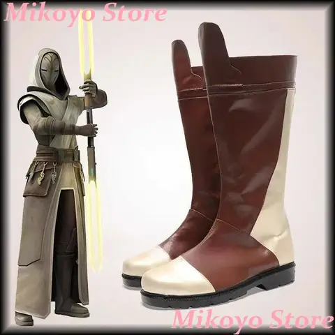 Anime Game Jedi Temple Guard Custom Made Cosplay Shoes Boots Halloween Costume Accessories Props Made
