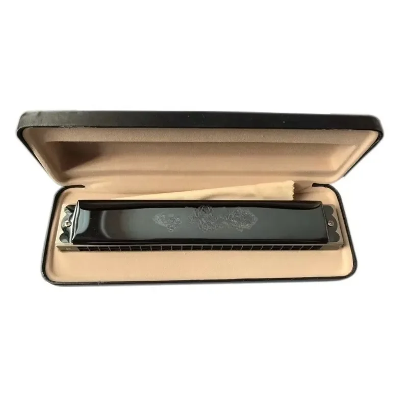 

High Quality Diatonic Harmonica 24 Hole ABS Box JH024P 100 PCS CN; JIA T2403 Black Gold Cup Resin