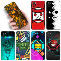 Geometry Dash Black Silicone Phone Case For Xiaomi Redmi Note 9 10 11 11S 11T 12 13 Pro 5G Plus 9S 10S 12S