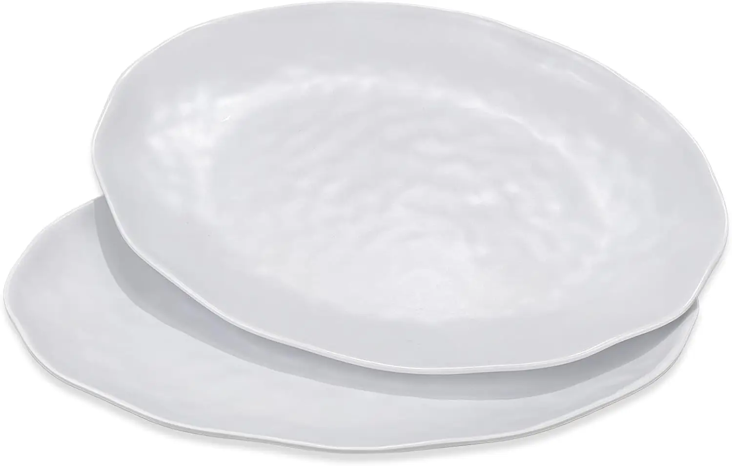 

Oval Large Serving Platter, 16 Inch Melamine Serving Tray, Great for Restaurant, Steak, Salad and Everyday, Set of 2 White Dinne