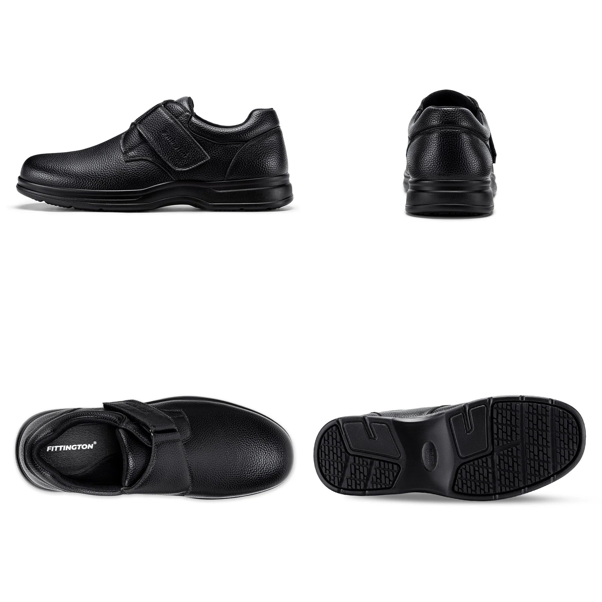 Fittington Extra Wide Toe Men's Dress Shoes Comfort Causal formal Business Wedding Shoes for Men Easy to Wear Arch Support