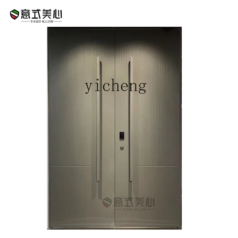

Tqh Villa Double Open Cast Aluminum Door Rural Self-Built Houses Gate Courtyard Entry Door High-End Anti-Theft Door