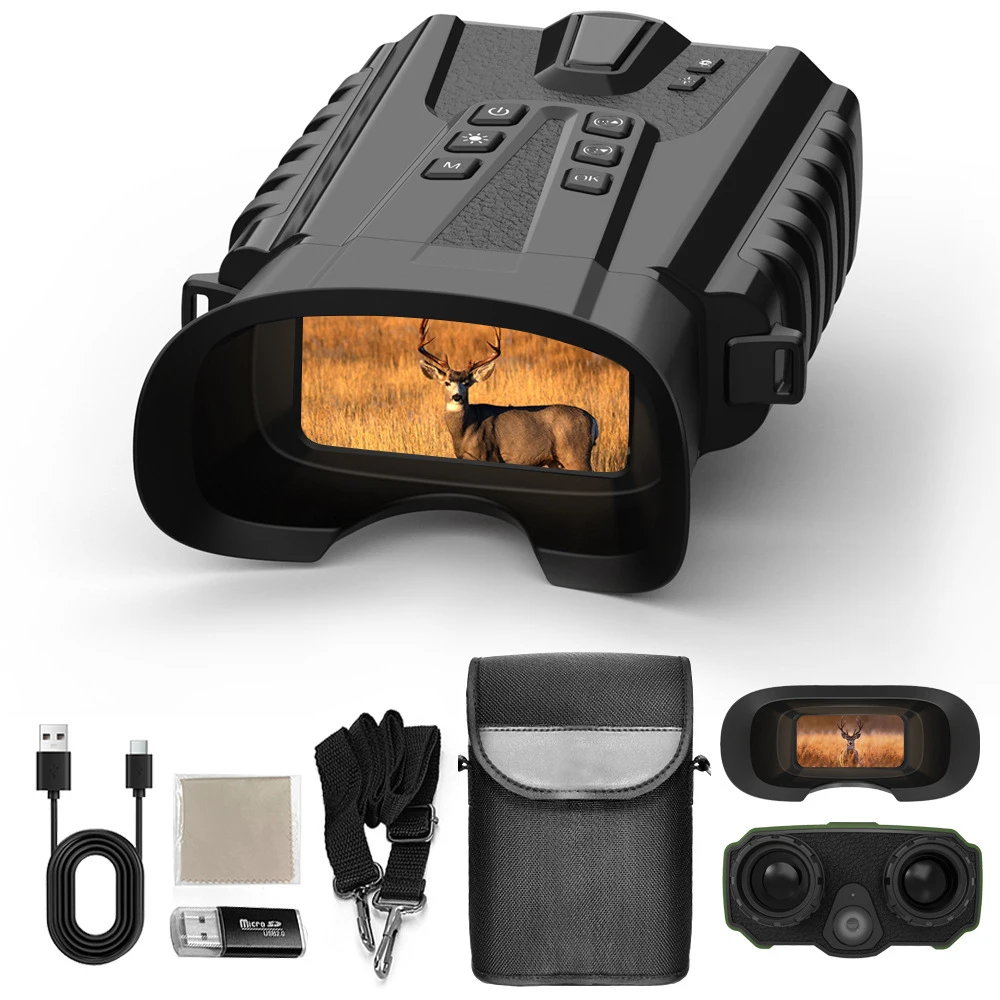 DT49 Night Vision Binoculars 2.5K UHD Infrared Digital Telescope Camera 15MP 8X Zoom for Hunting & Camping