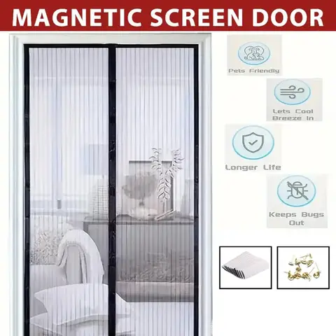 Anti Mosquito Fly Curtains For Doors Screen Magnetic Mosquito Net Door Window Automatic Closing Mesh For Kitchen Living Room