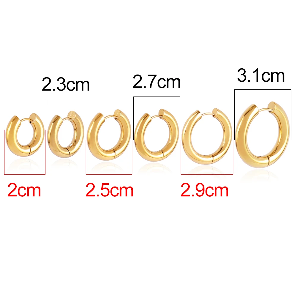 316L Stainless Steel Hoop Earrings for Men Fashion U Shape Earrings Punk Round Women Earrings Female Jewelry