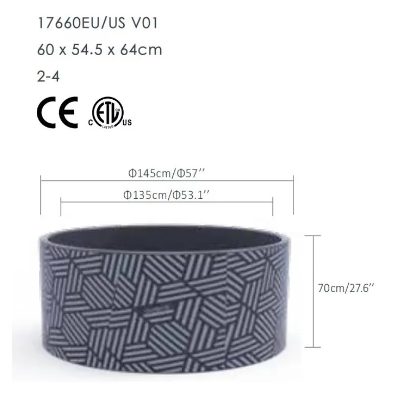 STLF Jilong Avenli 17660EU V01 ميلان سبا 4 أشخاص سبا قابل للنفخ بركة دوامة حوض استحمام ساخن سبا تدليك 145 سنتيمتر x 70 سنتيمتر #3