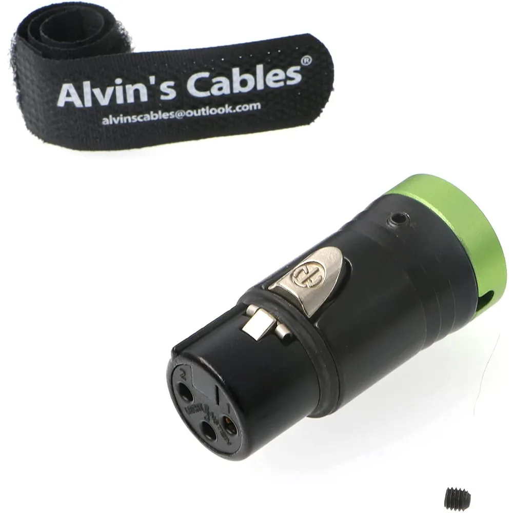 

Low-Profile XLR 3 Pin Female Original Connector for Audio Devices Alvin's Cables Green