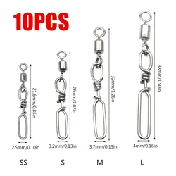 10Pcs Stainless Steel Quick Snaps Power Speeds โโSwivel Pass Through Guide Rings Sea Fishing Lure Rod Line Connector