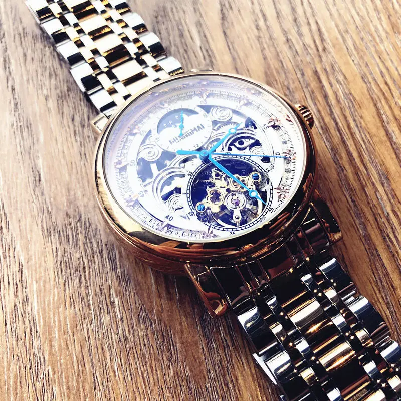 Watch Men's Automatic Mechanical Watch Fashion Business Waterproof Hollow Watch
