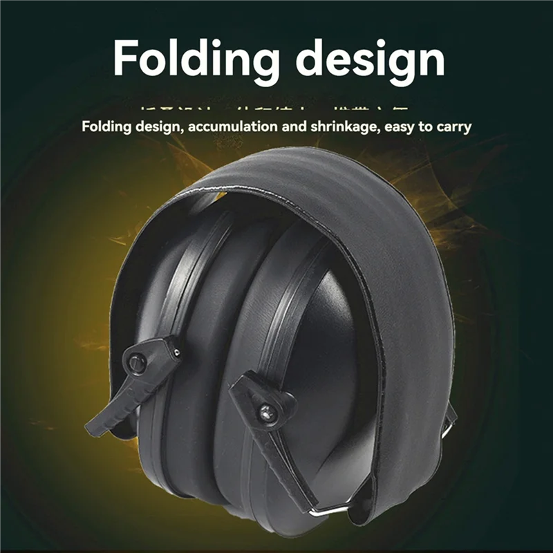 【BRILLIANT 】4X أغطية أذن بخاصية إلغاء الضوضاء للأطفال والكبار - أغطية أذن لاسلكية قابلة للتعديل لحماية السمع في مكان العمل باللون الأسود