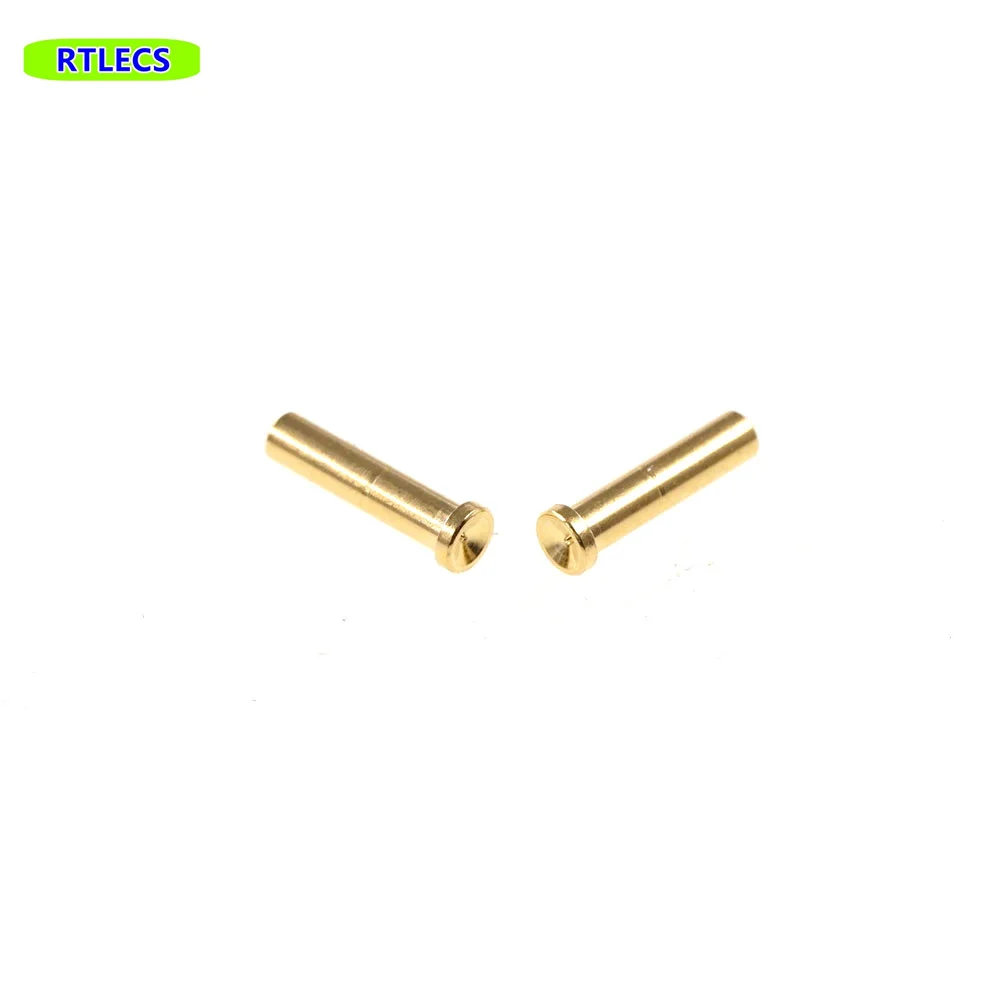 50 Pcs Concave Face Target Connector for Spring-Loaded Pogo Pin Gold Plated Conductive Pad Contact Round Tip Plunger