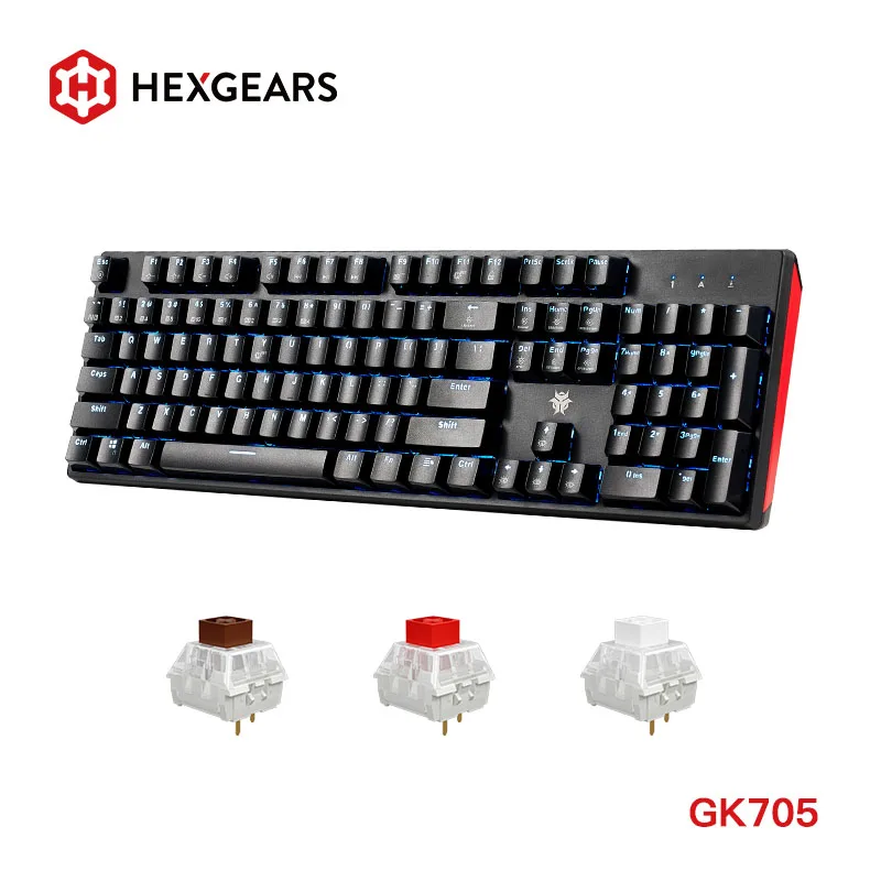 

HEXGEARS GK705 Hot Swap Switch Mechanical Keyboard 104 Keys RU/US Waterproof Wired Gaming Keyboard Anti-Ghosting Backlit For PC