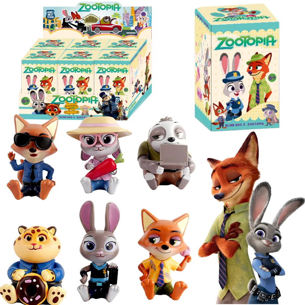 

2025 НОВЫЙ оригинальный Zootopia Judy Rabbit Nick Fox Sheep Mystery Box Mayor Фигурка Аниме Коллекция моделей игрушек Слепая коробка Подарки для детей