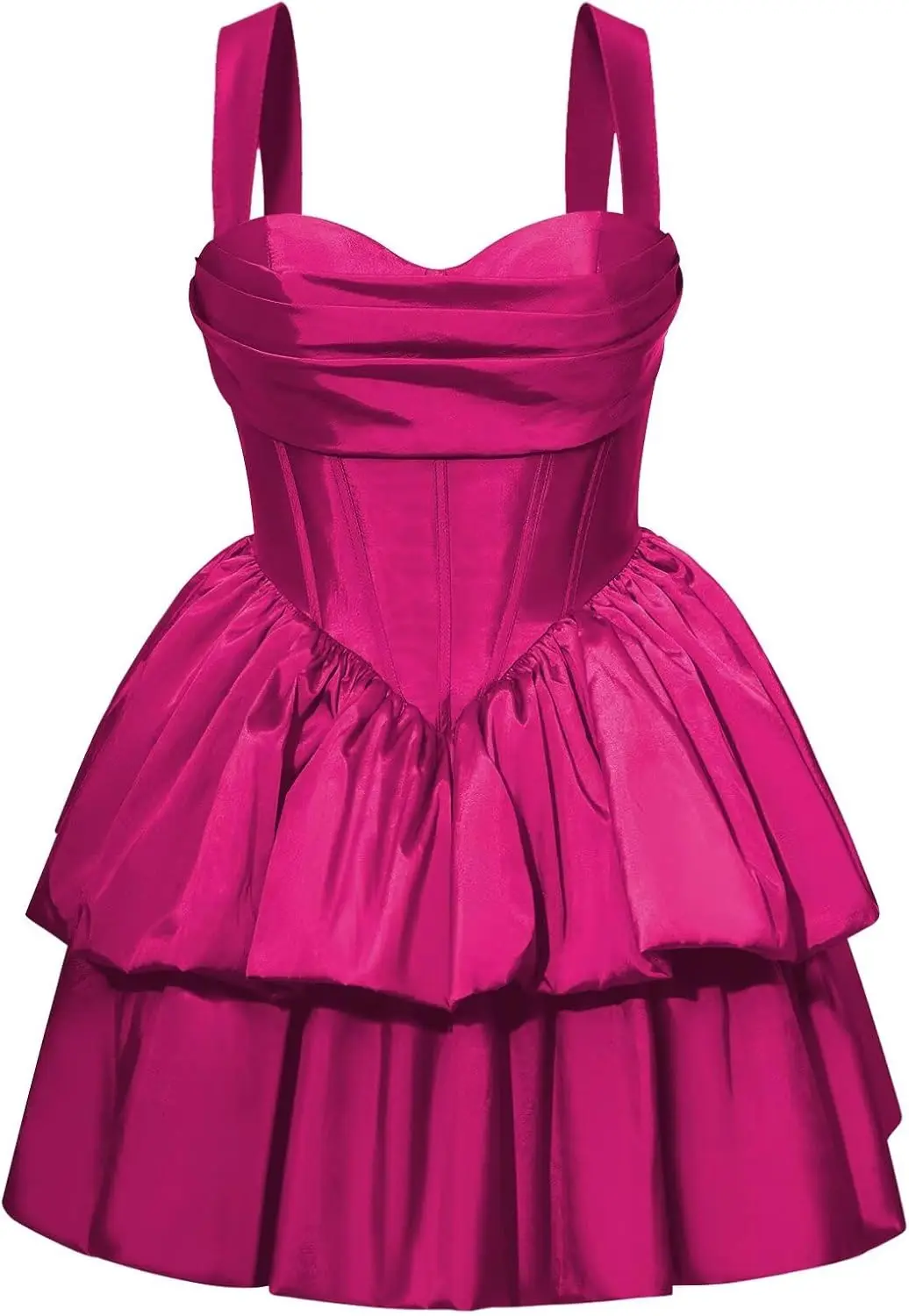 

Атласное короткое школьное платье в форме сердца, 2024, молодежное двухслойное коктейльное бальное вечернее платье с пузырьками, клубная мини-юбка